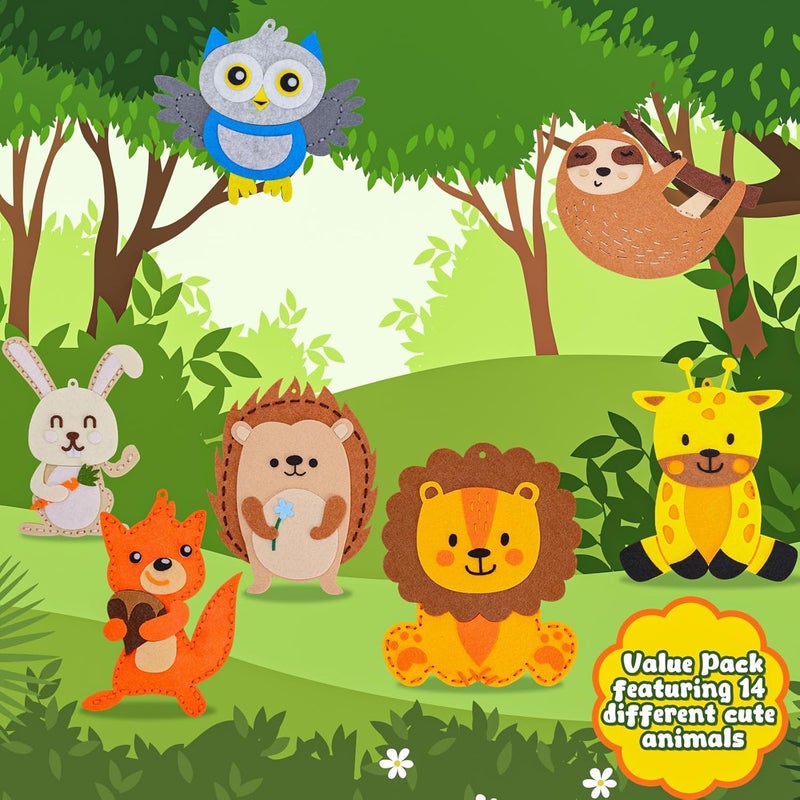 Garma Animal Sewing Kit for Kids - 14 in 1 Kids Sewing Crafts Kit for Beginners - Mini Sewing Kits for Kid 5-8 8-12 - Easy Sew Your Own Felt Animals DIY Craft Set for Boys & Girls Birthday - Image 4